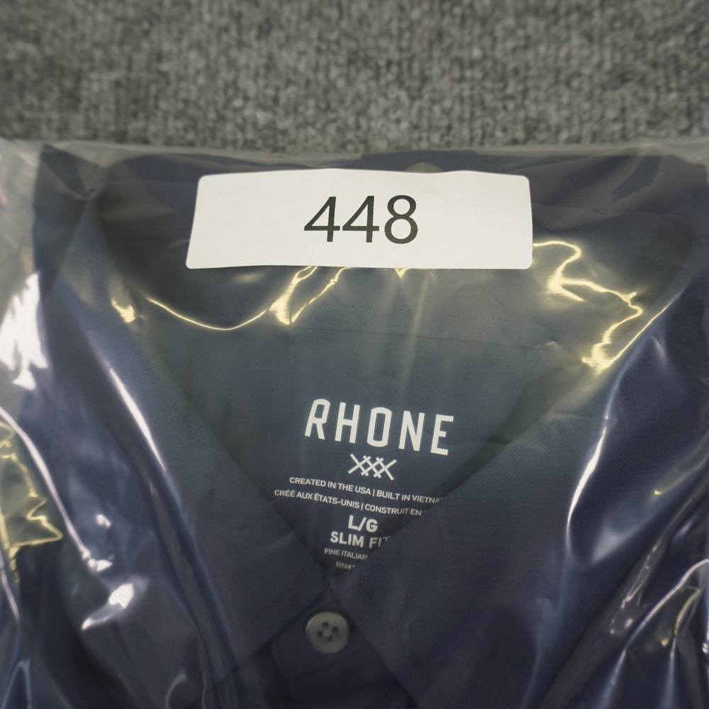 NEW Rhone Commuter Shirt Mens L Navy Blue Slim Fit Italian Stretch Button Down - Picture 9 of 9